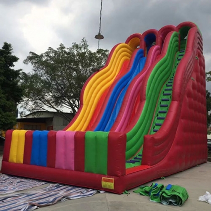 inflatable rainbow big slide