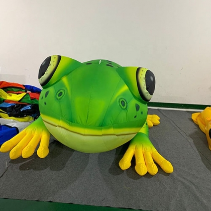 green inflatable frog