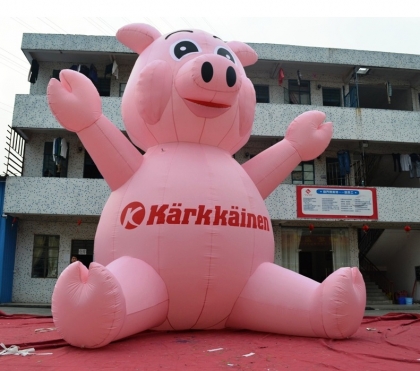 inflatable pink pig