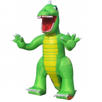inflatable green dinosaur