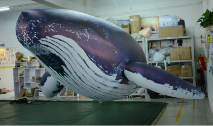 custom inflatable whale mari...