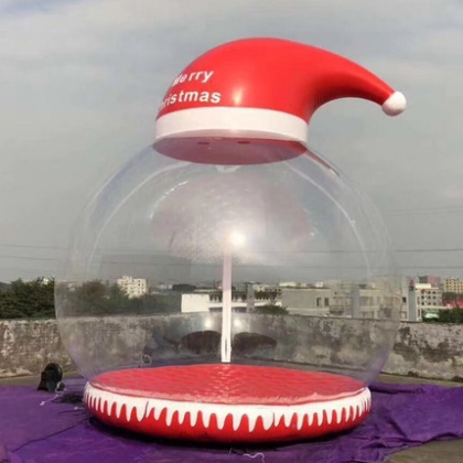 transparent inflatable santa...