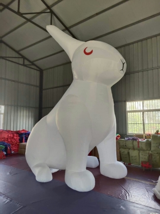 inflatable white rabbit anim...