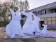 white inflatable rabbit anim...