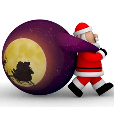 inflatable santa with moon g...