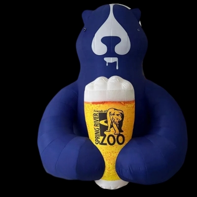 inflatable bear with beer cu...