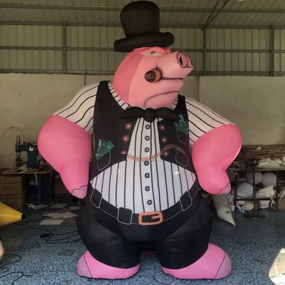 inflatable pig cartoon adver...