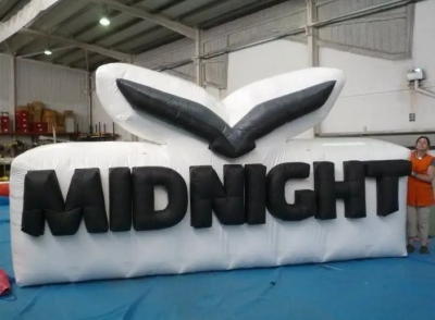 inflatable bird logo wall in...