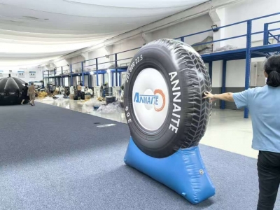 inflatable tire logo wall in...