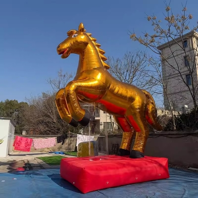 inflatable golden horse anim...